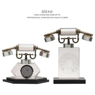 Luxury Vintage Crystal Glass Telephone Ornament Showroom Bookshelf Desktop Decoration Home Exhibition Display