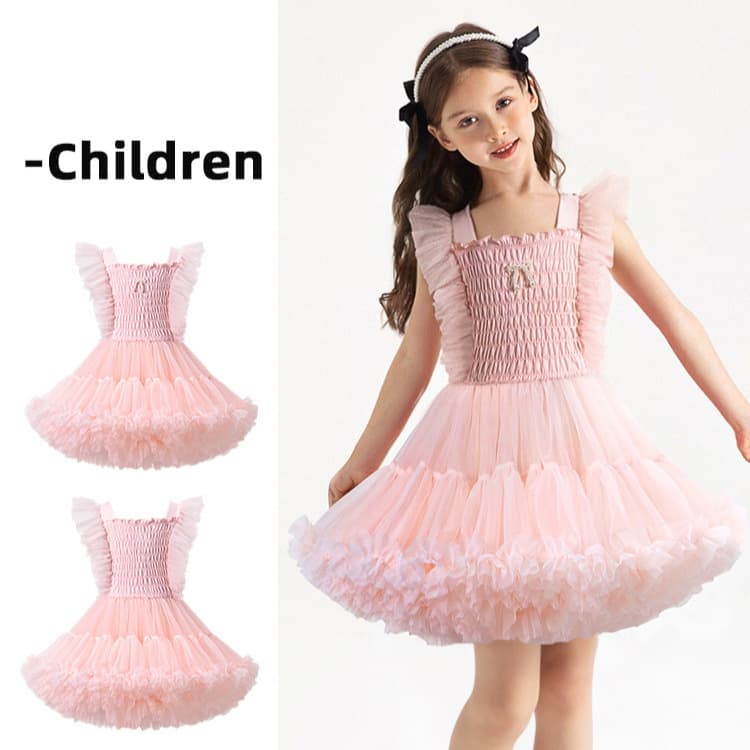 Princess skirt dress girls skirt summer new tutu skirt flying sleeves tutu skirt convex children's sleeveless skirt
