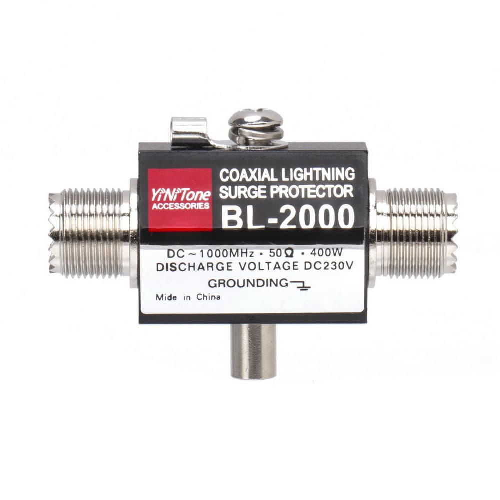 BL-2000 Coaxial Lightning Arrester Surge Protector PL259/M Female to PL259/M Female 400W 50 Ohm