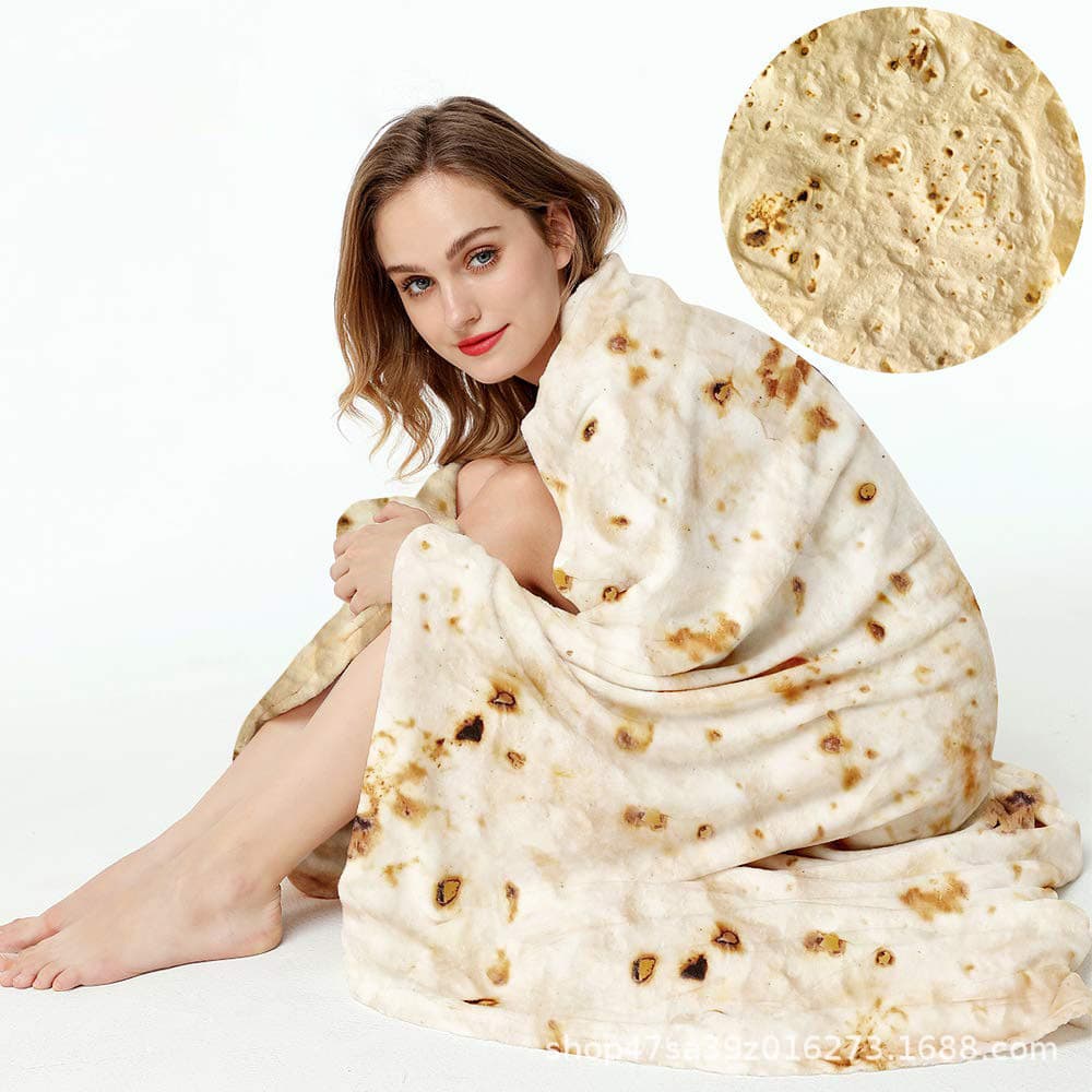 Double-Sided Printed Pancake Blanket, Office Sofa Soft Home Quilt, Flannel Blanket for Amazon