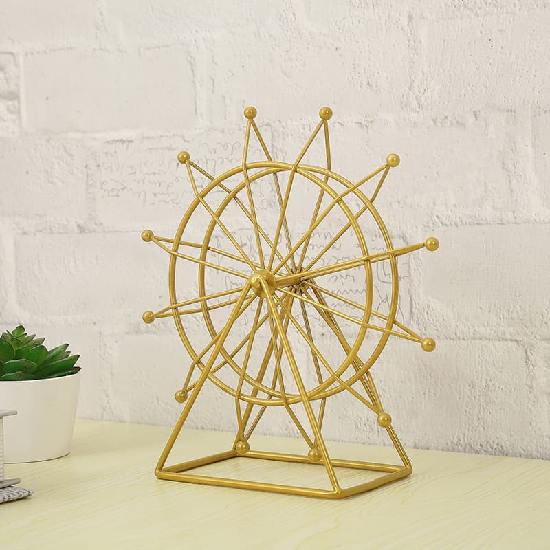 Nordic Iron Ferris Wheel Rotating Ornament as Photo Prop for Office Desk, TV Cabinet, and Wine Cabinet Creative Decor