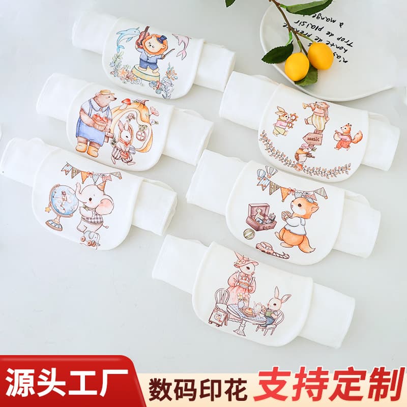 Children's sweat-absorbing towel four-layer pure cotton class A gauze cotton kindergarten pure cotton gauze back pad towel children's sweat barrier