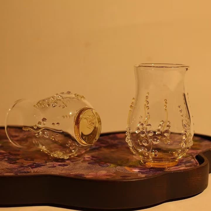 Manufacturer wholesale high borosilicate glass tea cups, home Kung Fu tea set, creative wisteria coffee cup, aroma cup