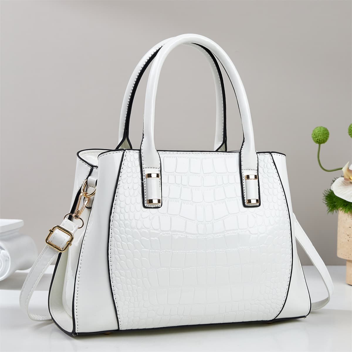 Fashionable Large Capacity Handbag Crossbody Shoulder Bag for Women 2025 New European and American Crocodile Texture