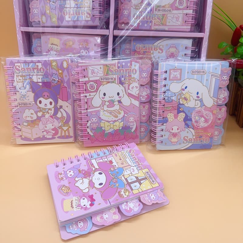Cute cartoon creative shape A7 coil notebook cute and high-looking 100K classified notebook portable notepad for elementary school students