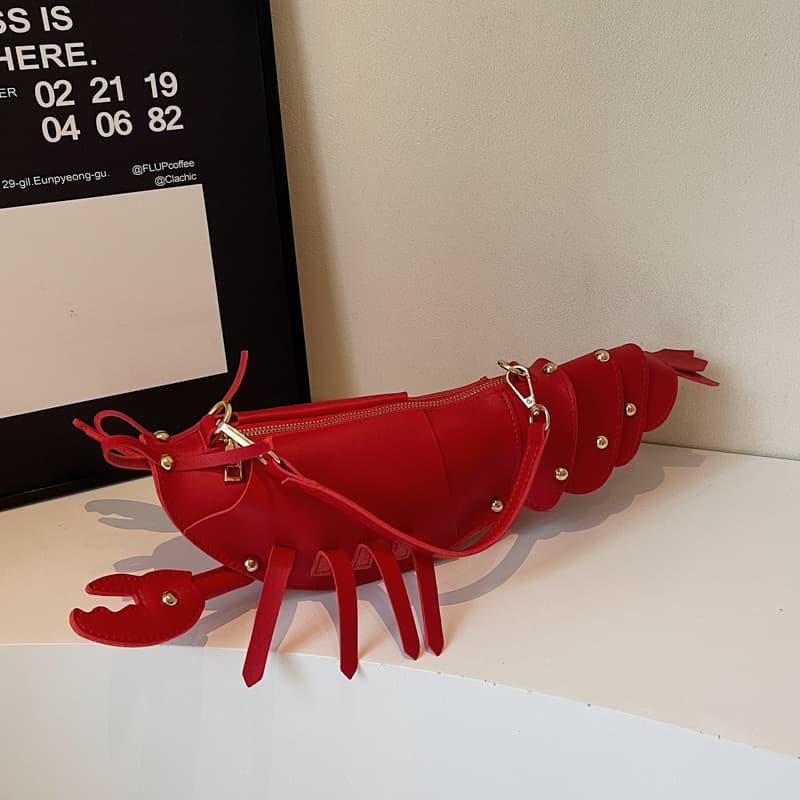 Cute Lobster Chain Bag, New Trendy Crossbody Bag, Korean Style Personality Bag for Women, Fashionable Girl Bag