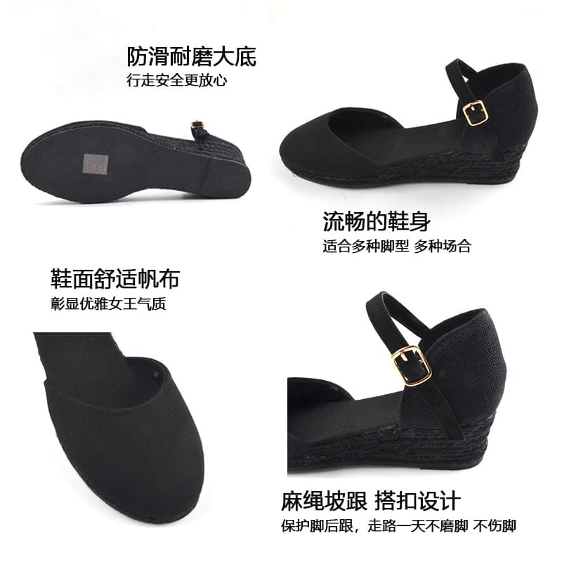 Cross-border 2025 New Summer Fashion Wedge Sandals for Women Closed Toe Espadrilles Wedges