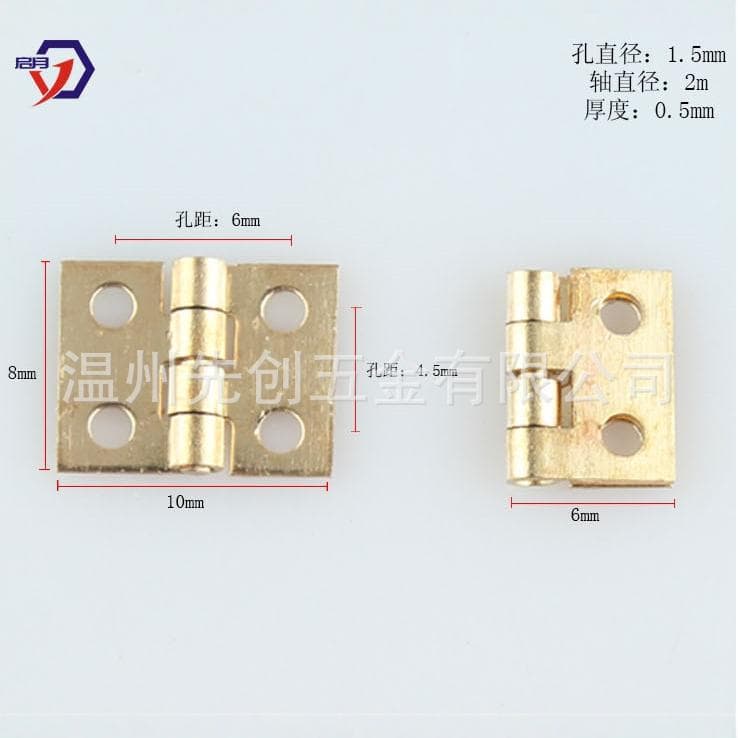 Mini Hinge Round Corner Copper Model Wooden Box Hardware Walnut Small House Pure Copper Hinge Furniture Decor Miniature