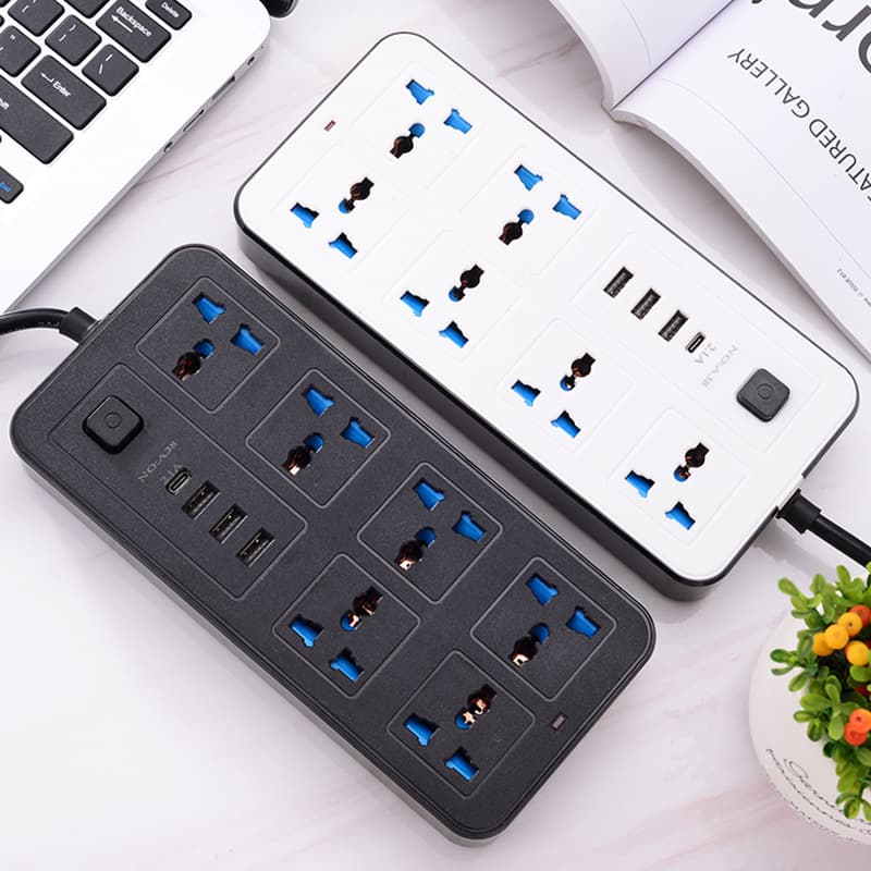 Export Multifunctional UK Standard Socket with USB Ports, Multi-Outlet Switch Power Strip