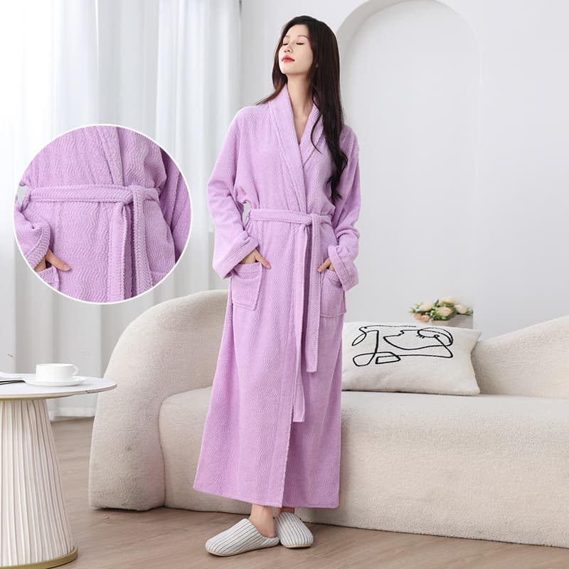 Four Seasons Universal Towel Material Bathrobe, Extended Length Men's and Women's Bath Skirt, Couple's Nightgown, Absorbent Quick-Dry Bathrobe, Cross-Border Hair