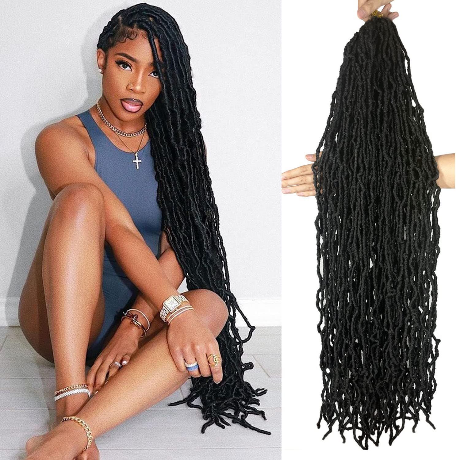 Earthworm Nu Locs Crochet Hair African Dreadlocks Export Synthetic Crochet Hair Xuchang Wig