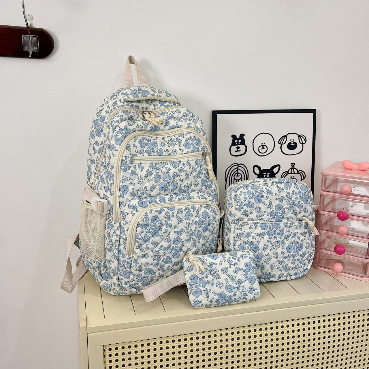 Cross-border Bestseller New Floral Quilted Large-Capacity Lunch Bag Travel Business Trip Spring Outing Picnic Bag Insulated Backpack
