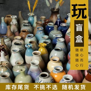 Vintage Ins-style ceramic desktop decoration for growing lucky money plant, small vase, handmade Jingdezhen ceramic
