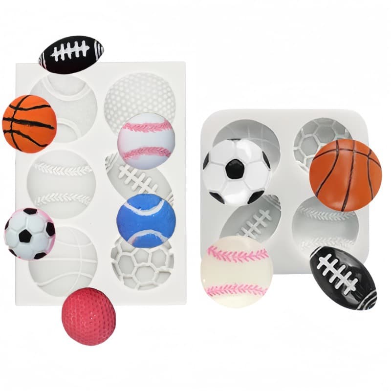 Football Volleyball Shoes Silicone Mold Sports Basketball DIY Fondant Cake Resin Candy Chocolate Mold Decoration