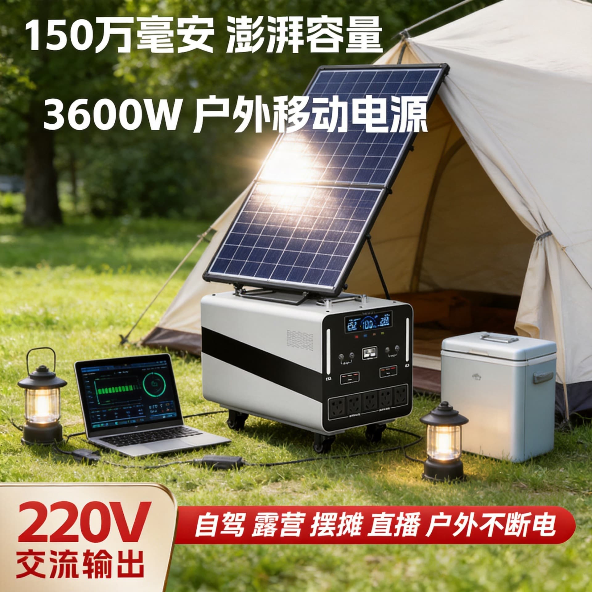 Solar Portable Outdoor Power Station for Camping, Road Trips, Africa Solar PV Energy Storage System