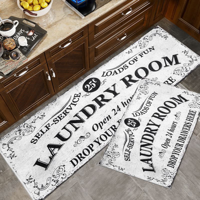 Cross-border American long strip combined kitchen mats ins European and American stain-resistant floor mats balcony entrance entrance foot mats carpet