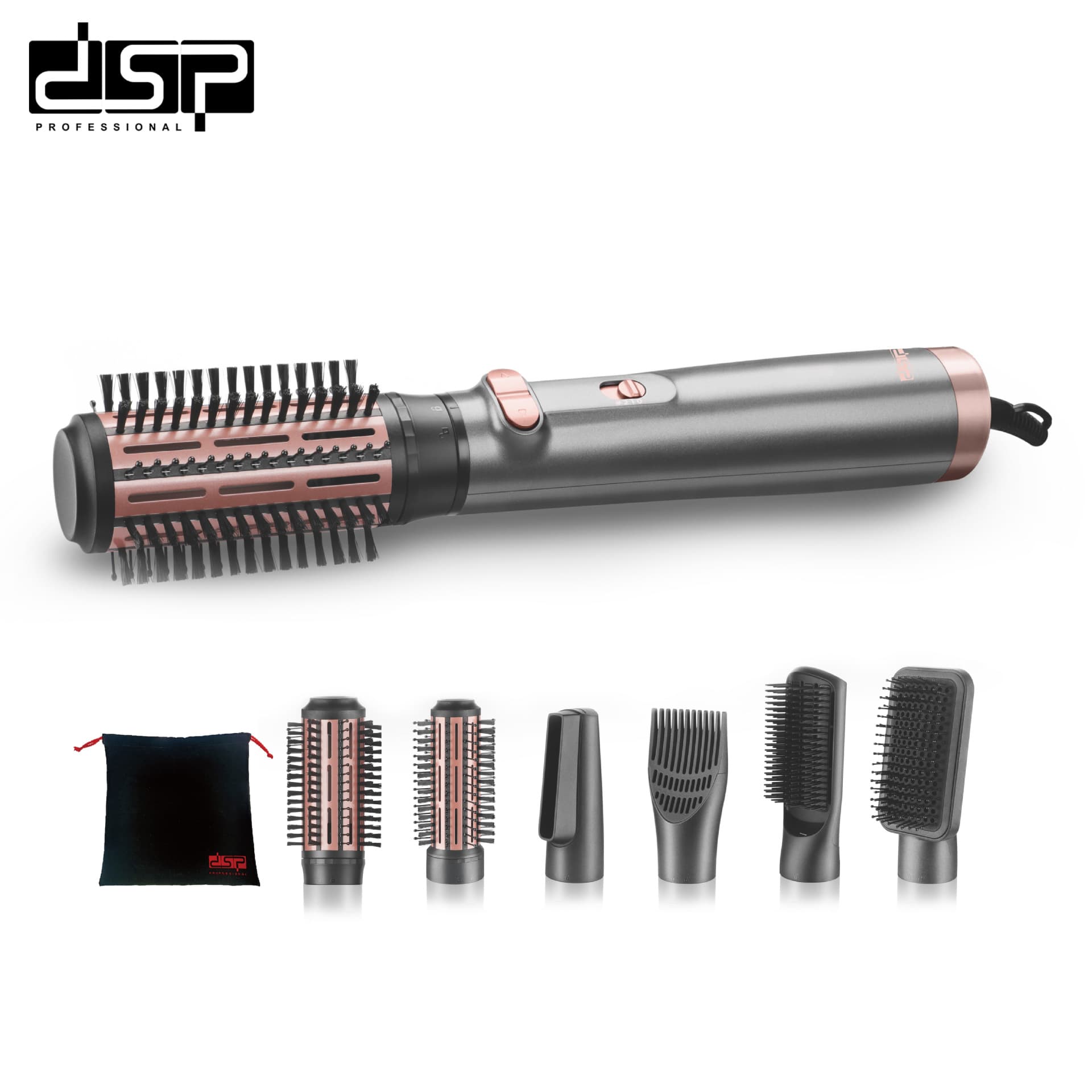 DSP/Dansong Home Multifunctional 8-in-1 Hot Air Brush Automatic Curling Iron Wet and Dry Straightening and Curling Set