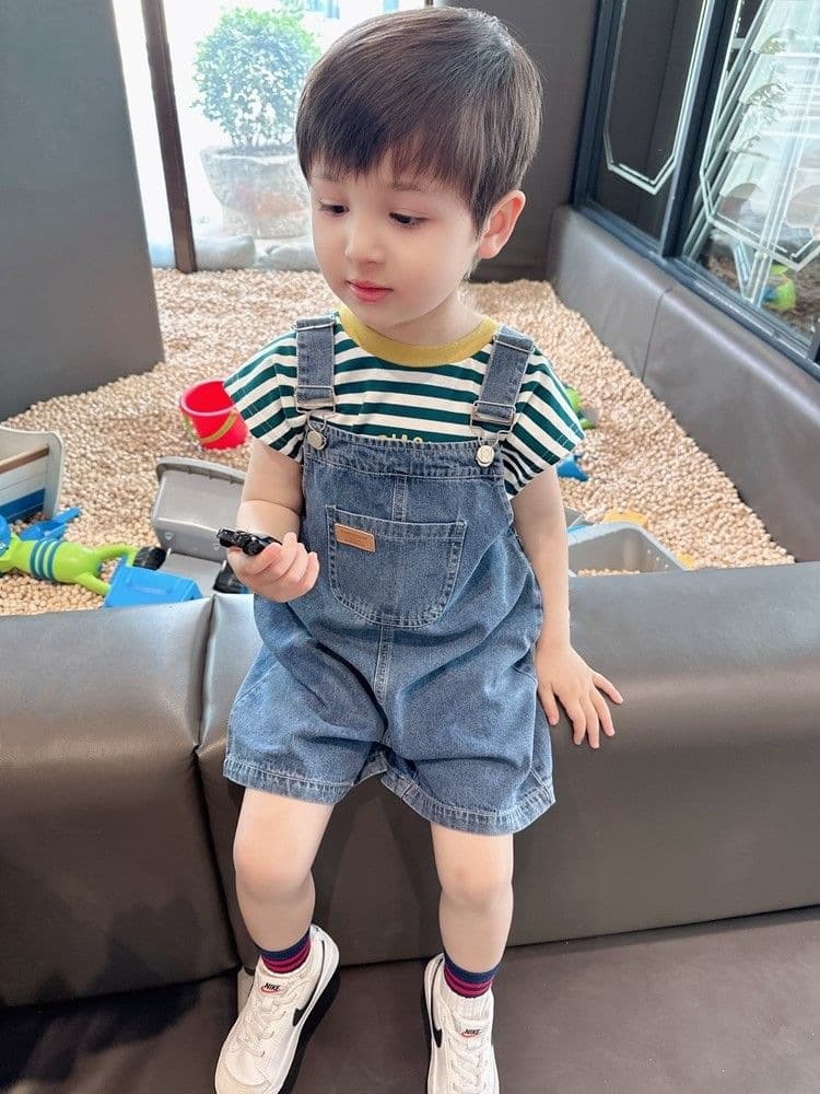 Premium Quality ~ Adorable Boys' Lightweight Soft Denim Overall Shorts 2026 Summer New Kids' Five-Inch Pants