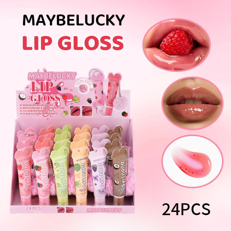 MAYBELUCKY colored lip glaze moisturizing lip oil mirror water gloss lip gloss with hook pendant lip gloss