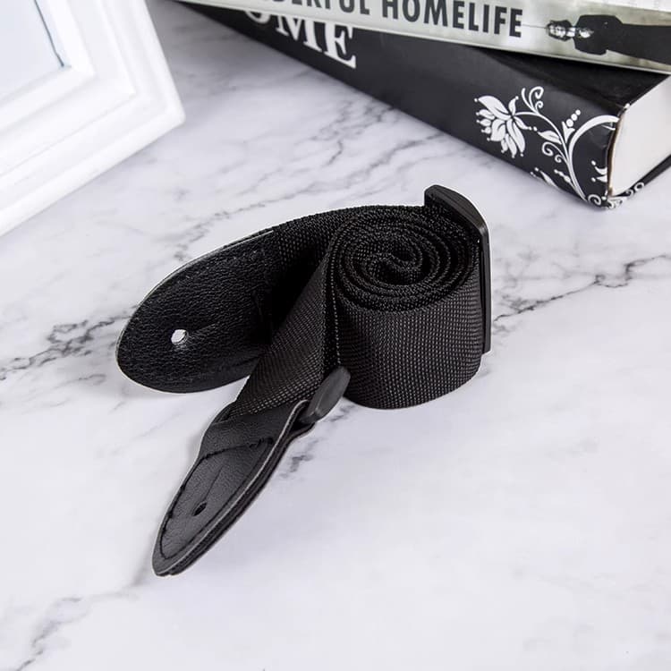 Cross-border guitar strap pure black thickened double-layer universal strap ukulele strap