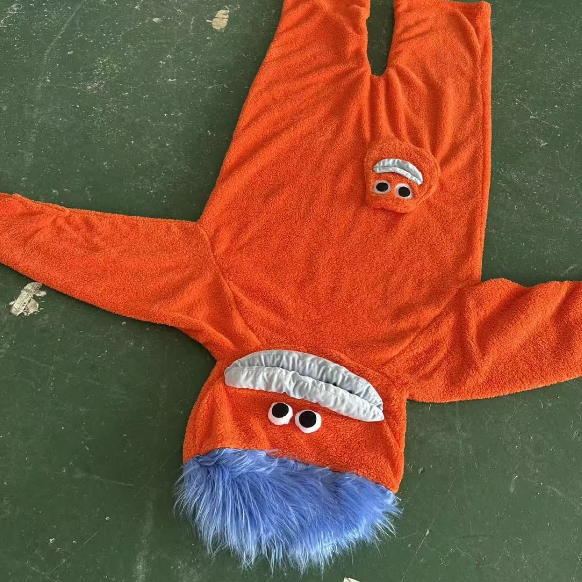Cartoon Big Mouth Monster Funny Matching Couple Pajamas Winter Thick Coral Fleece Homewear with Comb