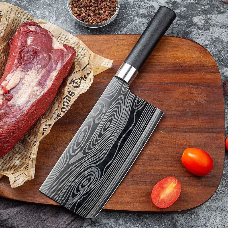 Home Use Chef's Knife Set Stainless Steel Damascus Kitchen Knives Bone Cutting Knife Chinese Style Cleaver Knife Home Kitchen Tool