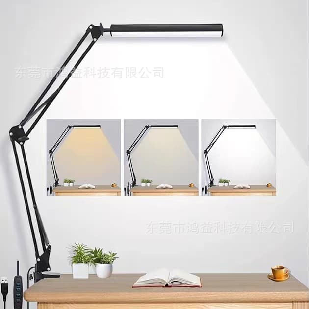 LED eye-care desk lamp for student dorm bedside reading, office study lamp, computer screen night light, foldable table lamp