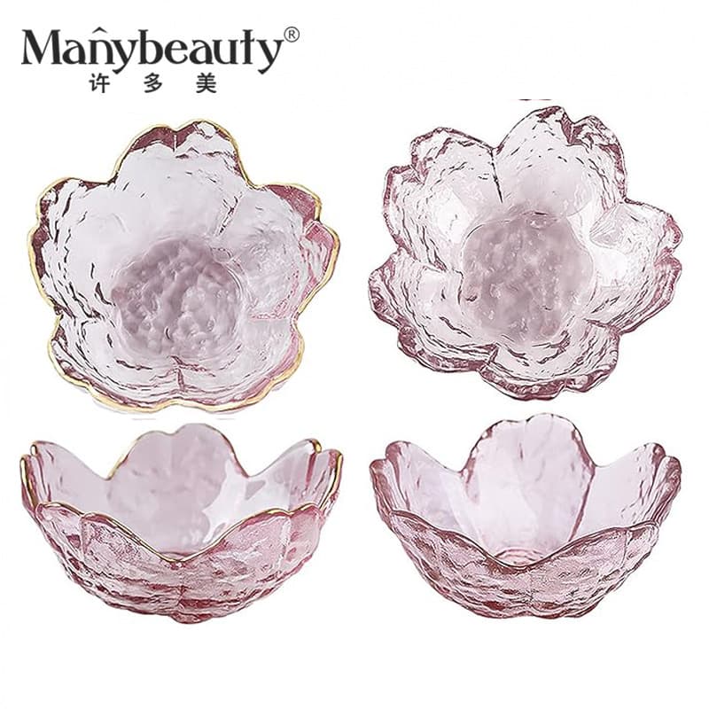 Sakura Glass Small Bowl for Essential Oils, Spa Set Mixing Tool, Crystal Oil Dish for Beauty Salon