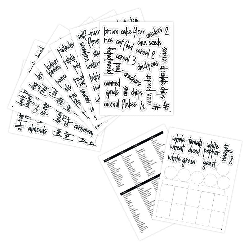 Pantry Labels 168 pieces of pantry storage stickers waterproof and oil-proof food label stickers