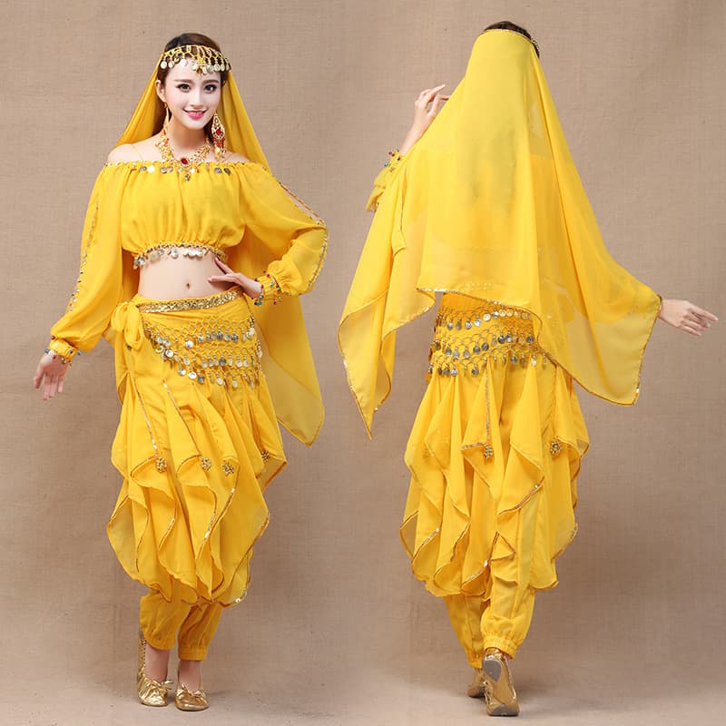 New Belly Dance Performance Pants Dance Skirt Bottom Indian Dance Chiffon Spin Pants Special Price