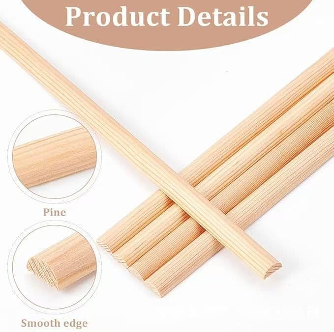 Wooden Sticks DIY Kids Craft Building Model Round Wooden Rods Bamboo Sticks Thin Bamboo Sticks Craft Materials Wooden Sticks Bamboo