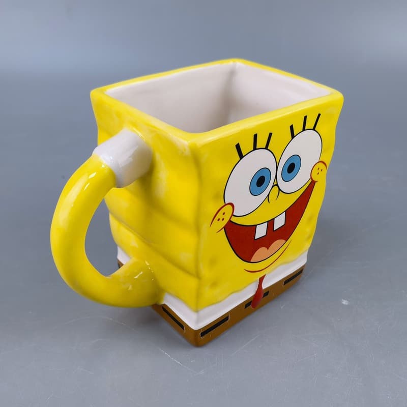 Cartoon SpongeBob Shaped Ceramic Mug Creative Snail Mark Cup Irregular Large Water Cup