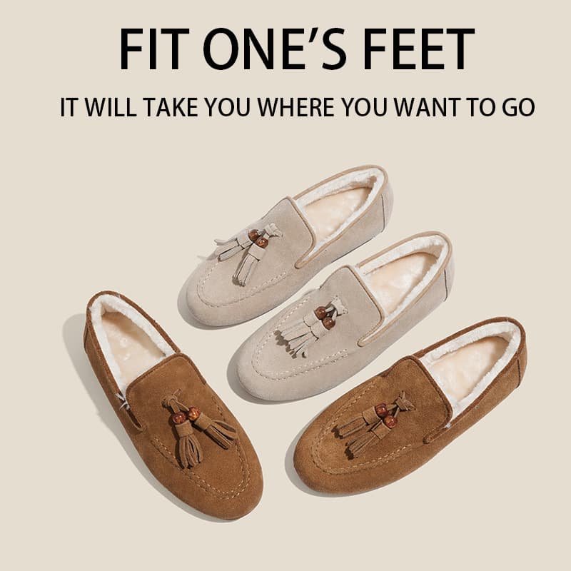 Vintage British Style Genuine Leather Loafers for Women, Tassel Slip-On Casual Shoes, New Autumn/Winter Flat Penny Loafers
