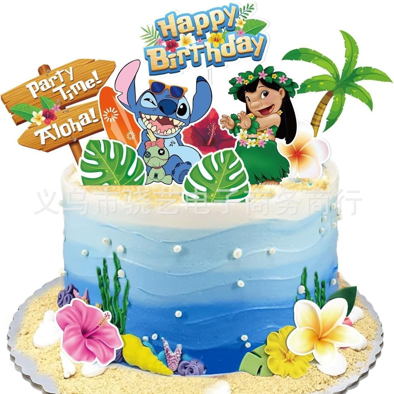 12 Stitch Birthday Cake Toppers - Lilo & Stitch Theme Party Cake Decorations