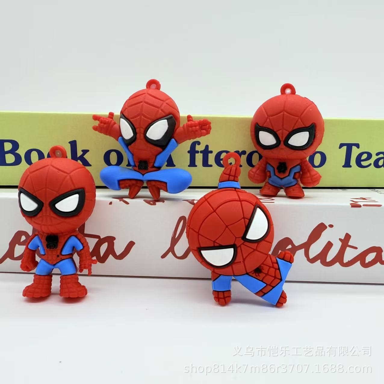 Cartoon Spider-Man Keychain Accessory Q-Version 3D Figure Pendant Soft PVC Handmade Craft Material Kit Wholesale