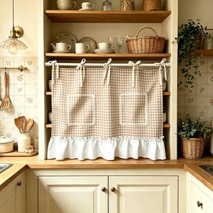 Decorative Short Half Curtain Coffee Shop Door Curtain Dishwasher Oven Cover Curtain Coffee Curtain Cross-Border Tume