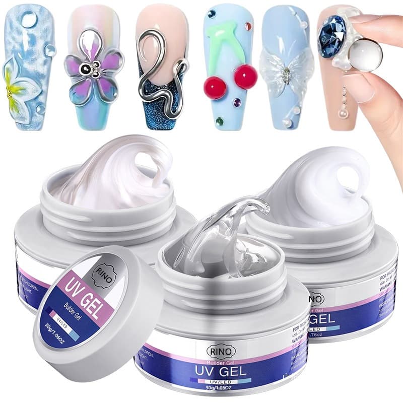 Hard solid non-stick pinchable nail art carving glue three-dimensional high-transparency pinchable shaping extension gum gummy gel