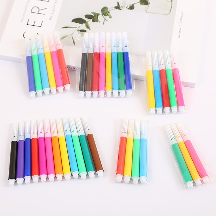 Factory 101 mini watercolor pens children's washable bulk small paint brushes 3/4/5/6/8 colors bagged wholesale colored painting