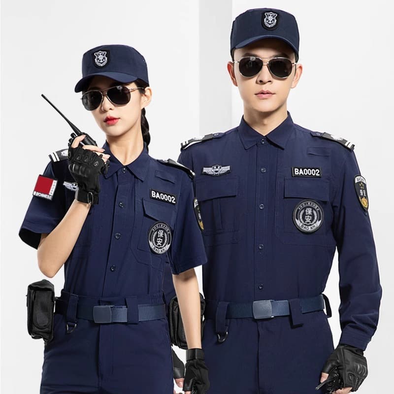 Security Uniform Spring/Autumn Blue Quick-Dry Long-Sleeve Workwear for Security Guards and Patrol Officers