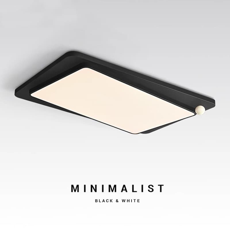 Italian minimalist ceiling light, living room main LED lamp, atmospheric creative simple black, eye-protecting main bedroom light