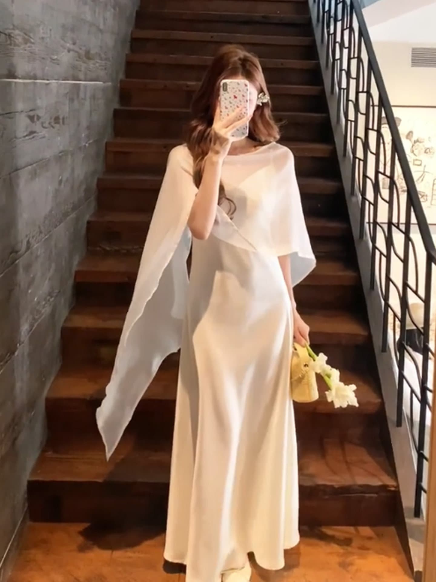 Flowing Cape Summer Sun Protection Shawl for Women, New Stylish Thin and Slimming Outerwear, Elegant Cover-Up Top