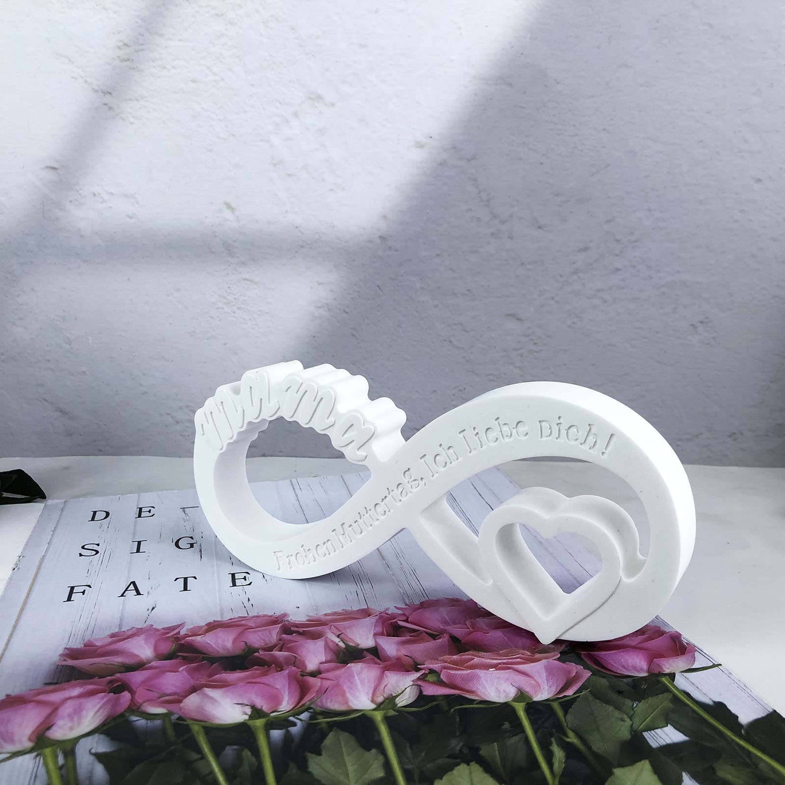 X0696 Love Mom Ornament Decorative Cement Plaster Mold DIY Silicone Mold