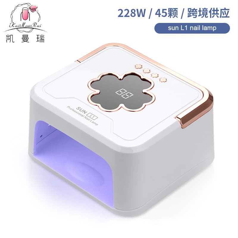 Square Smart Nail Lamp 228W High-Power Nail Gel Curing Lamp Four-Speed Timer Four-Leaf Clover Baking Lamp Amazon
