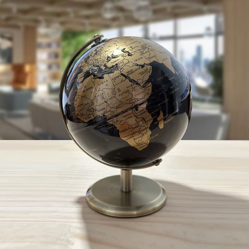 European Style High Definition Globe Desktop Ornament Office Study Room Decoration All English Text Cross-border E-commerce