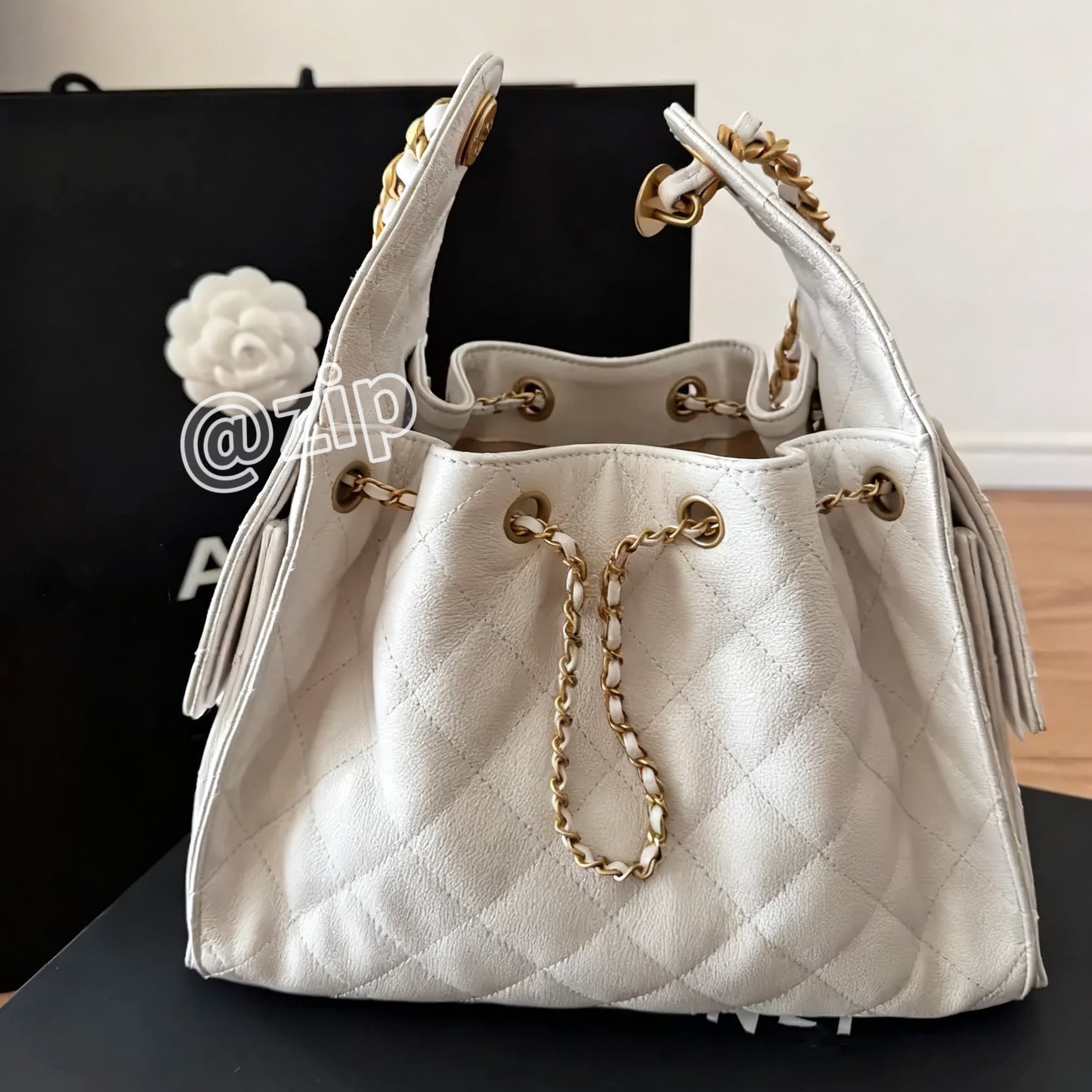 New Chanel 25 Bag Caviar Bucket Bag Quilted Hobo Chain Underarm Bag Shoulder Handbag Genuine Leather Women's Bag