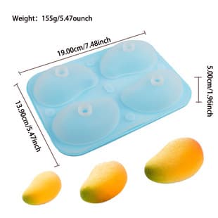 4-Cavity Simulation 3D Mango Cake Mold Western Pastry Baking Dessert Mousse Silicone Mold Chocolate Pudding Mold