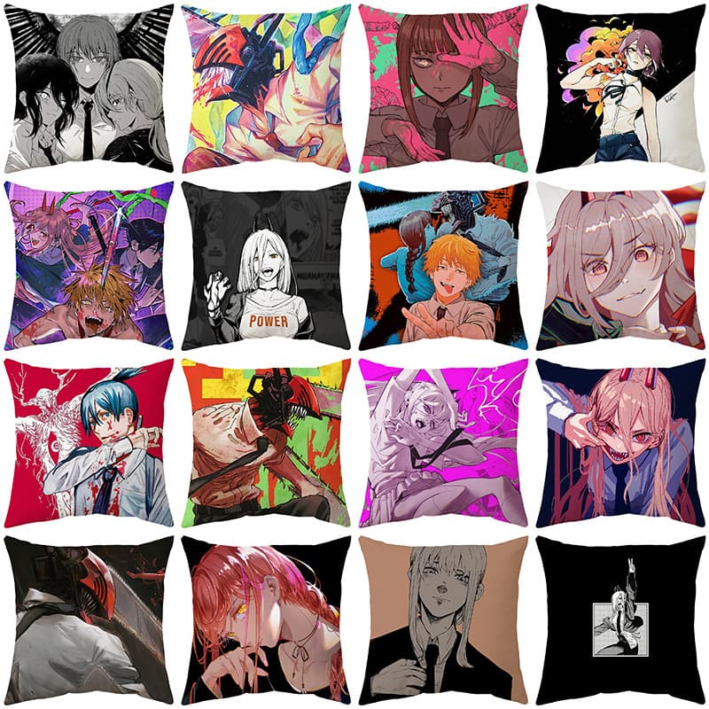 New Chainsaw Man Makima Bad Woman Anime Print Throw Pillow Bedroom Decoration Room Sofa Hanging Cushion Wholesale