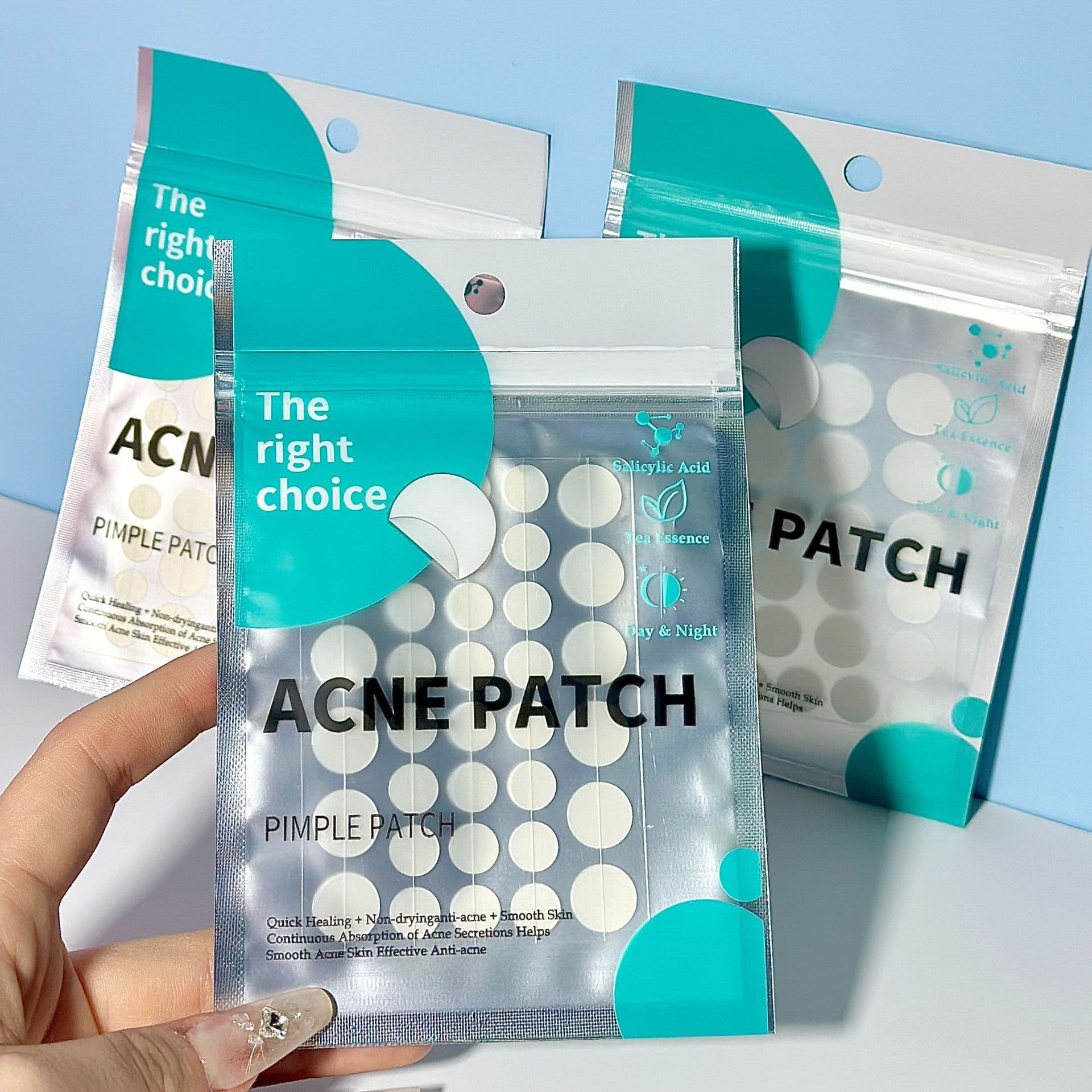 Invisible Thin Essential Oil Pimple Patch Transparent Hydrogel Dabbing Blotting Absorbing Pustule Portable Packaging