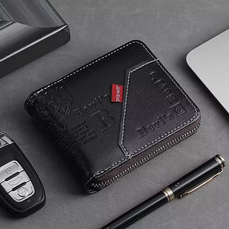 European and American Retro Printed Men's Short Wallet with Chain, Large Capacity Three-Fold Coin Pouch, US Dollar Bill Wallet Wholesale