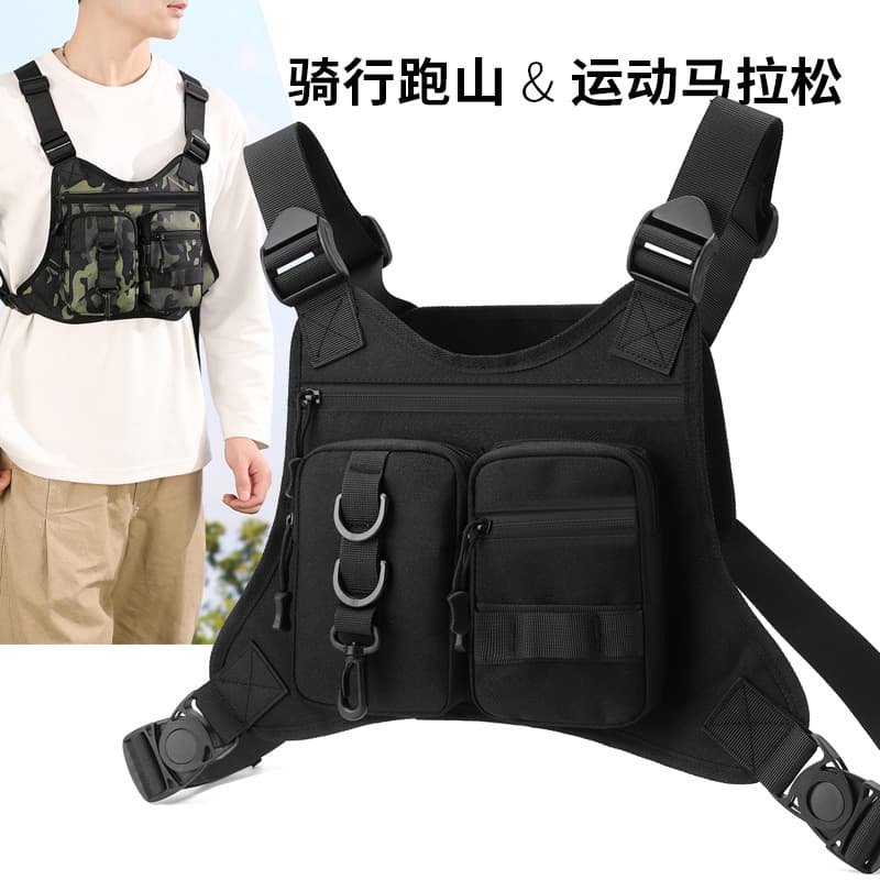 Cross-border hot-selling tactical bag functional vest bag casual personality men's bag ins vest bag men's cycling chest bag